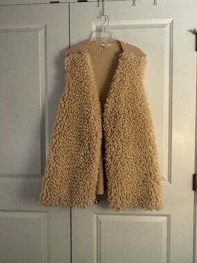 Terra & Sky Cream Teddy Faux-Shearling Vest size xxxl